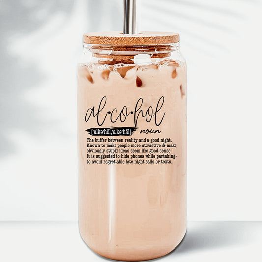 480ml Glasbecher mit Bambusdeckel und Strohhalm, wiederverwendbarer Isolierbecher für Kaffee, Tee, Bier