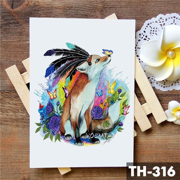Realistic 3D Wolf Moon Temporary Tattoo Sticker Waterproof Stylish Body New Luxury Animal Tattoo For Men Women