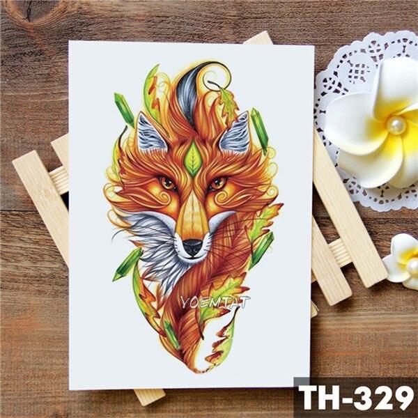 Realistic 3D Wolf Moon Temporary Tattoo Sticker Waterproof Stylish Body New Luxury Animal Tattoo For Men Women
