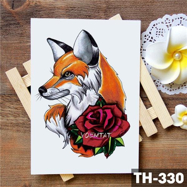 Realistic 3D Wolf Moon Temporary Tattoo Sticker Waterproof Stylish Body New Luxury Animal Tattoo For Men Women