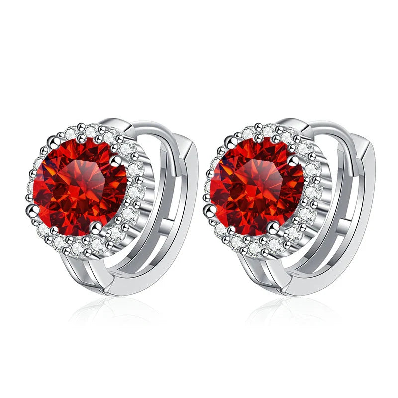 Boucles d'oreilles clous en argent sterling 925 avec moissanite couleur D pour femme, pour mariage