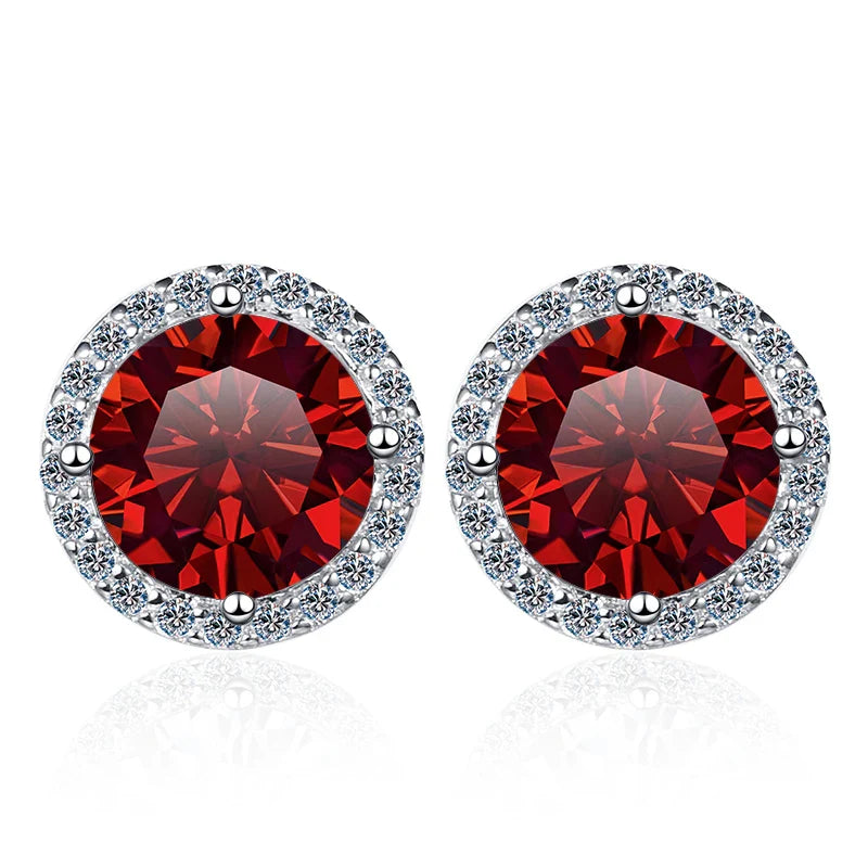 Moissanite Stud Earrings 0.8ct D Color 925 Sterling Silver 18K White Gold