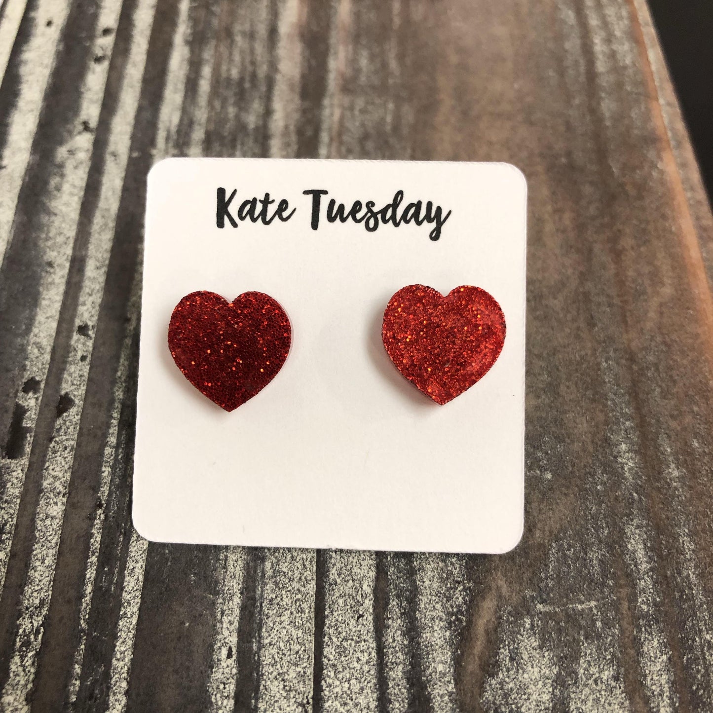 Boucles d'oreilles clous cœur à paillettes rouges, cadeau mignon pour la Saint-Valentin