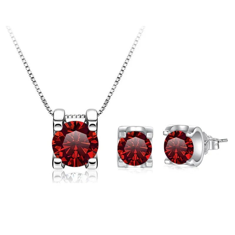 3 Karat D-Farbe Moissanit Halskette & Ohrringe Set Sterlingsilber 925 Brautgeschenk