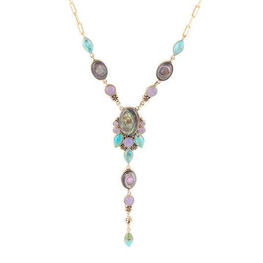 Regalia Blue Abalone Goldhalskette