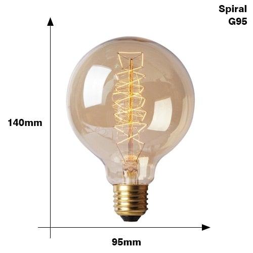 Retro Edison Bulb ST64 A19 T45 G80 G95 G125 Incandescent Light Bulb E27 220V 40W filament bulb lighting tubes Edison