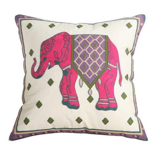 100% Cotton Embroidery Flower Pattern Pillow Cover Home Decoration Sofa Cushion Cover Housewarming Gift Pillow Case Decorative Embroidered Pillow Cover Handmade Cotton Cover For Throw Pillows Beautiful Modern Floral Patterns 45x45cm