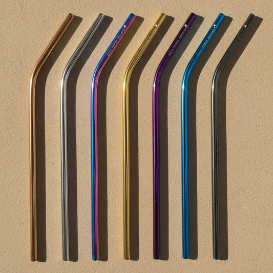 Pailles métalliques réutilisables - Courbées