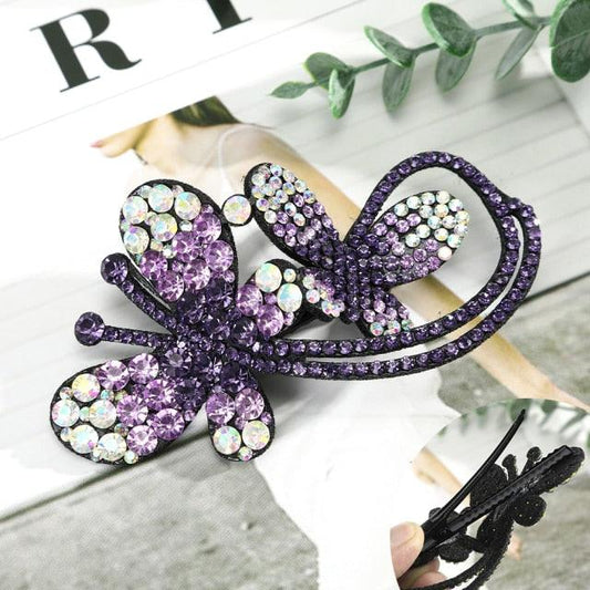 Rhinestone Flower Barrettes Hair Clips for Women Vintage Crystal Hairpins Girls Hair Accessories Jewelry Hairgrip Claws Fashion Hairgrips Accessories For Party