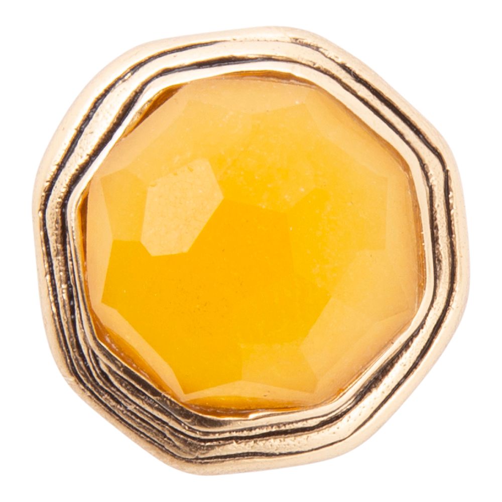 River Rocks Gelbquarz goldener Statement-Ring