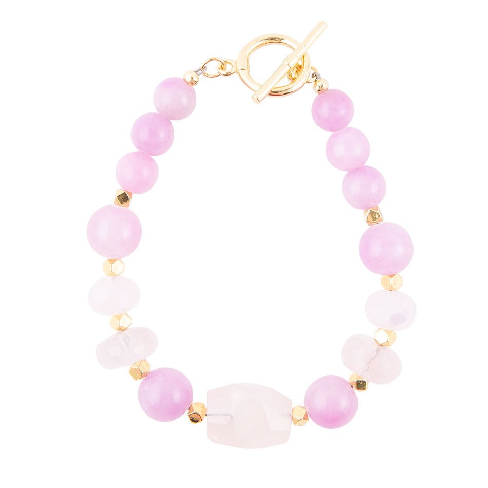 Armband mit Rose Jade Knebelverschluss