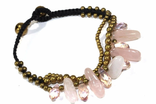 Rose Quartz Beaded Bracelet Romantic Crystal Healing