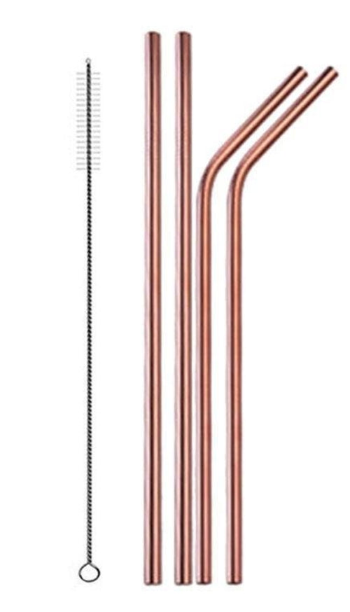 Ensemble de 6 pailles réutilisables en acier inoxydable avec brosse de nettoyage, sac en coton et lin, cadeau écologique