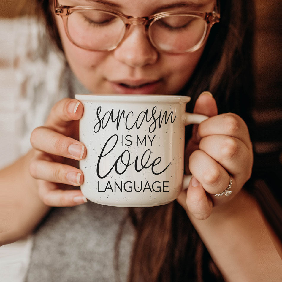 Sarkasmus ist meine Liebessprache Keramik-Kaffeetasse 430 ml Lustiges sarkastisches Geschenk