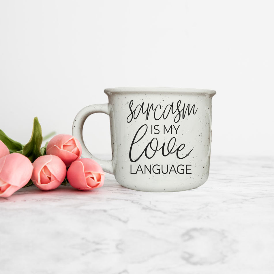 Sarkasmus ist meine Liebessprache Keramik-Kaffeetasse 430 ml Lustiges sarkastisches Geschenk