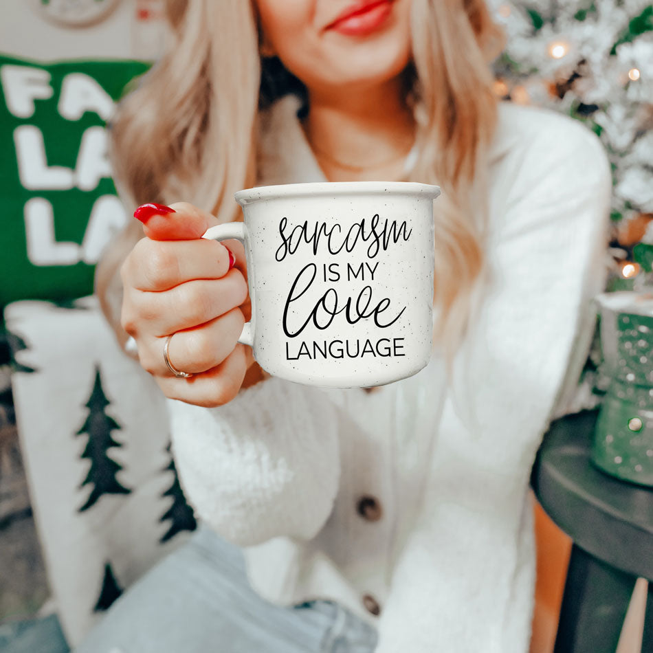 Sarkasmus ist meine Liebessprache Keramik-Kaffeetasse 430 ml Lustiges sarkastisches Geschenk