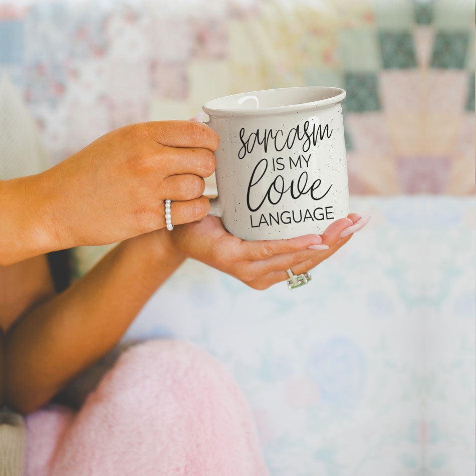 Sarkasmus ist meine Liebessprache Keramik-Kaffeetasse 430 ml Lustiges sarkastisches Geschenk