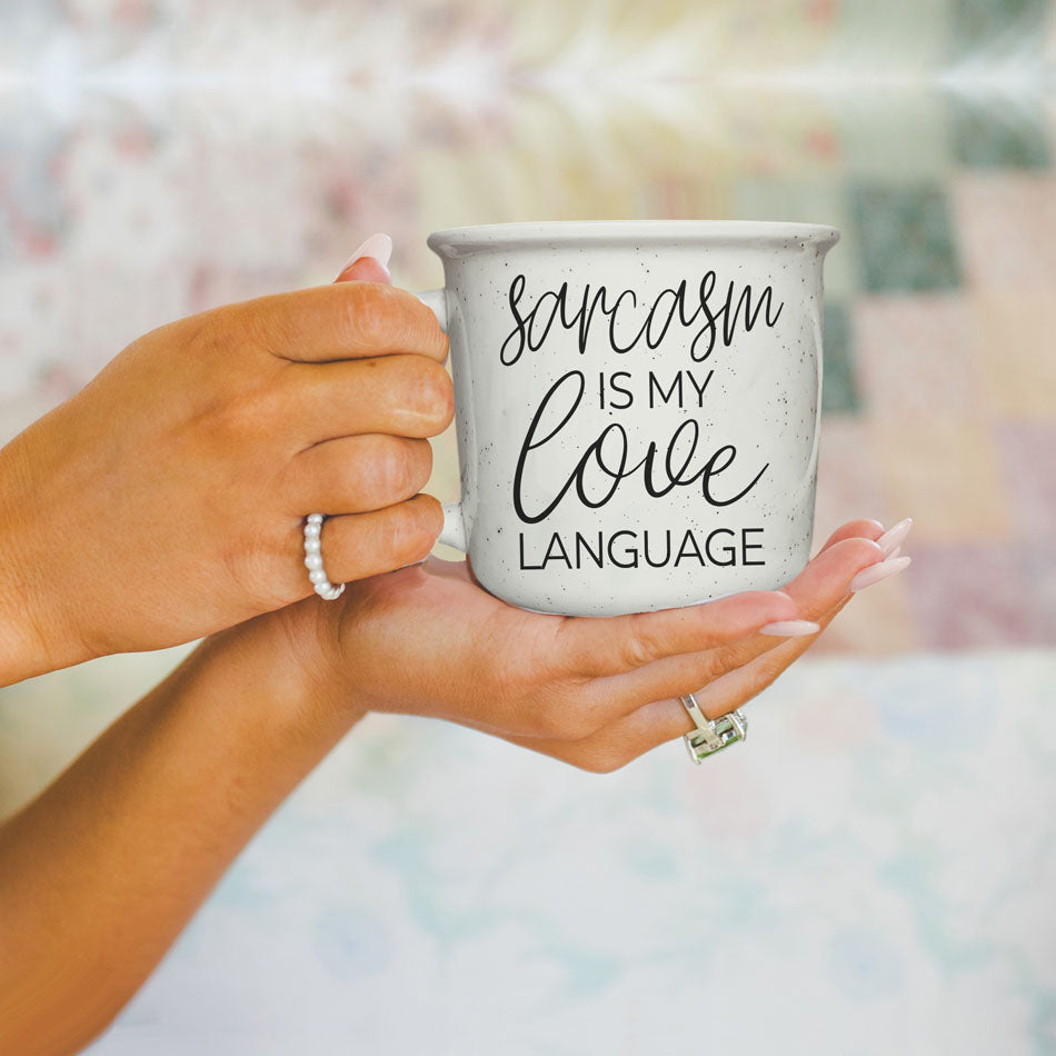 Sarkasmus ist meine Liebessprache Keramik-Kaffeetasse 430 ml Lustiges sarkastisches Geschenk