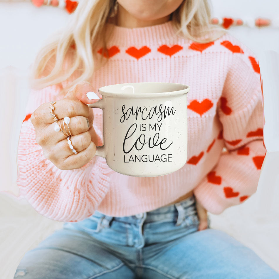 Sarkasmus ist meine Liebessprache Keramik-Kaffeetasse 430 ml Lustiges sarkastisches Geschenk