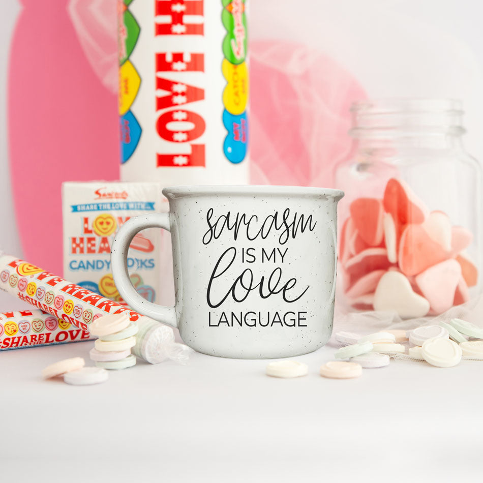 Sarkasmus ist meine Liebessprache Keramik-Kaffeetasse 430 ml Lustiges sarkastisches Geschenk
