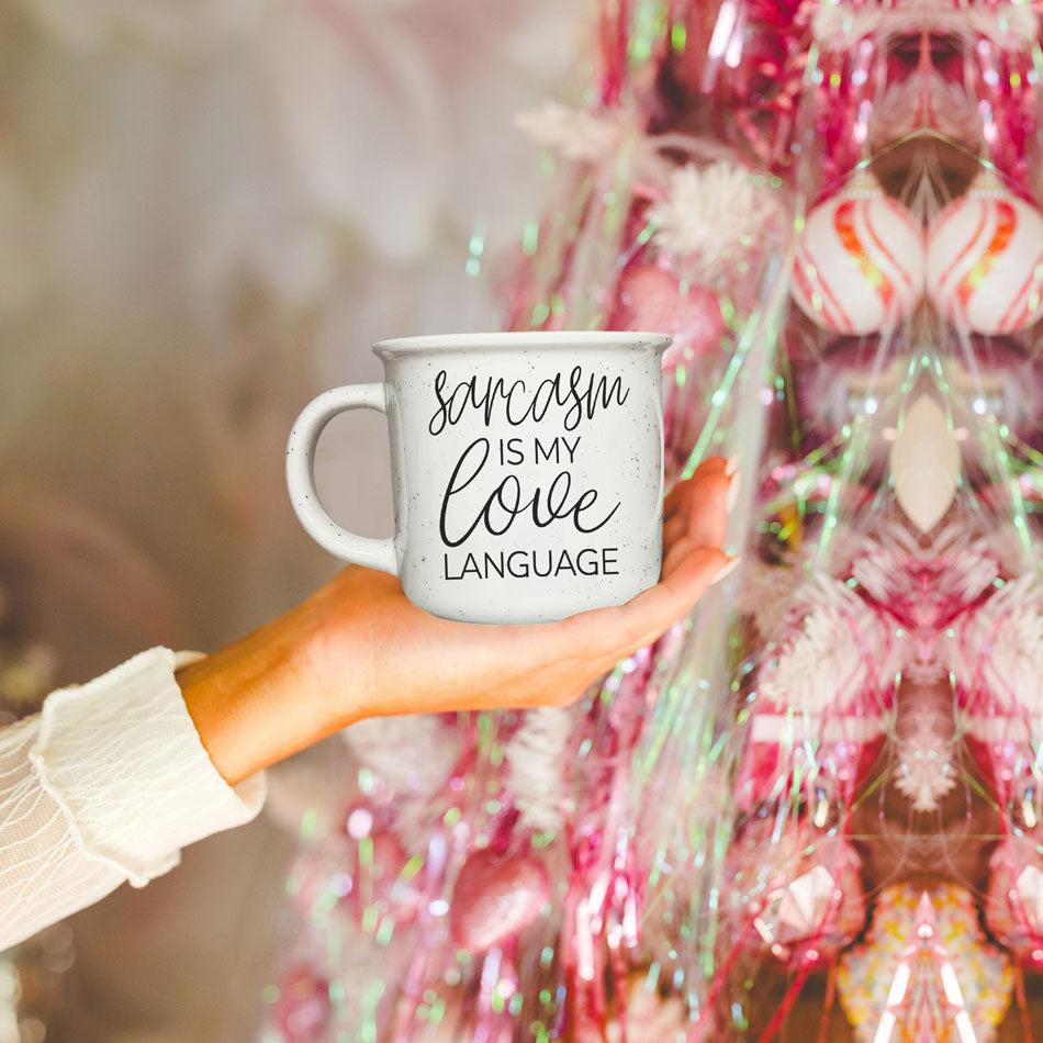 Sarkasmus ist meine Liebessprache Keramik-Kaffeetasse 430 ml Lustiges sarkastisches Geschenk