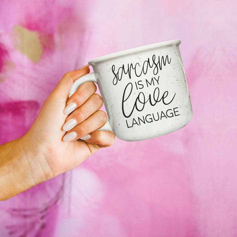 Sarkasmus ist meine Liebessprache Keramik-Kaffeetasse 430 ml Lustiges sarkastisches Geschenk