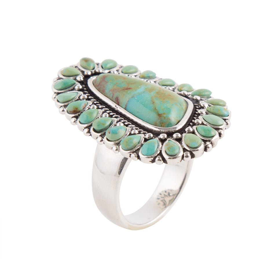 Bague massive en turquoise Sedona bleue et argent sterling