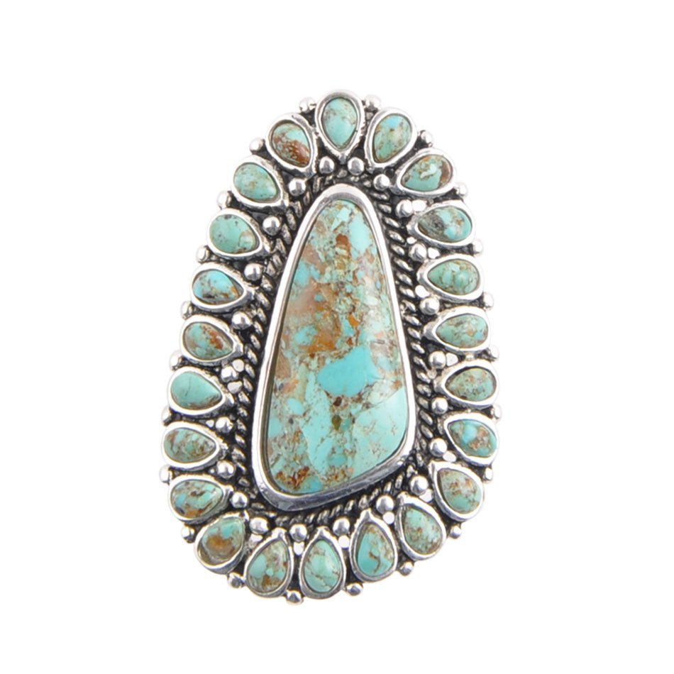 Bague massive en turquoise Sedona bleue et argent sterling