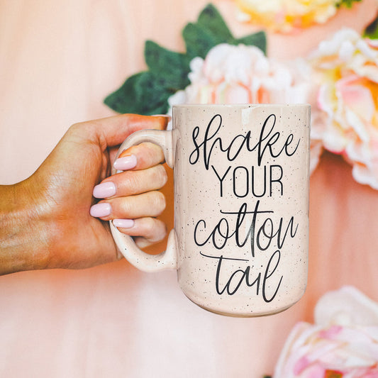 Mug à café de Pâques en céramique de 47 cl - Rose pastel et bleu - Motif lapin