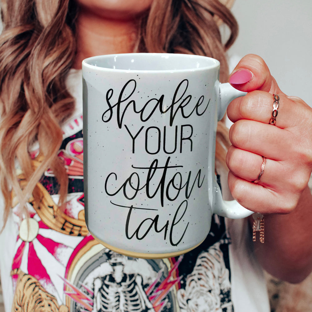 Mug à café de Pâques en céramique de 47 cl - Rose pastel et bleu - Motif lapin