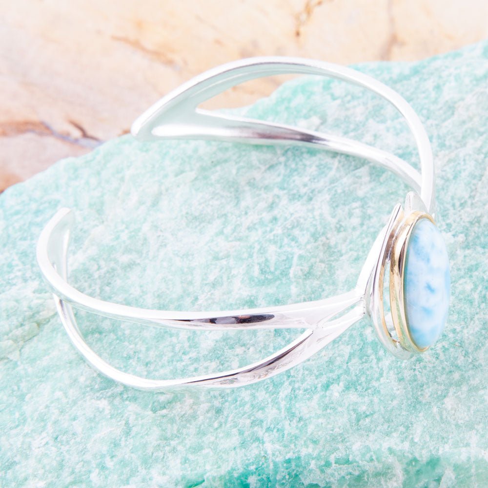 Bracelet manchette Larimar Éclat Lumineux