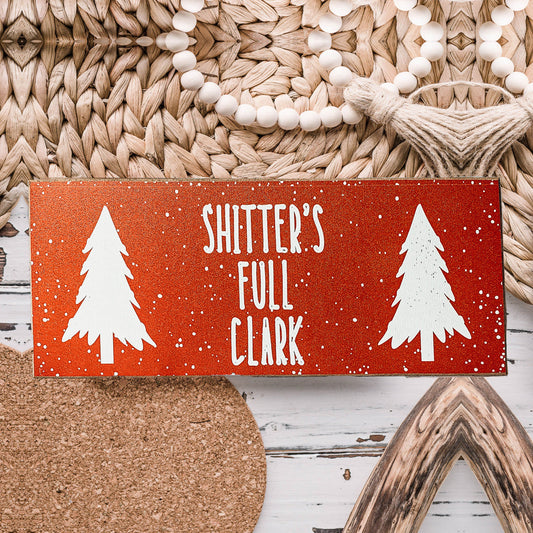 Décoration de Noël Clark en bois, amusante, pour cheminée ou table, citation de film, fait main 25x10x2,5 cm