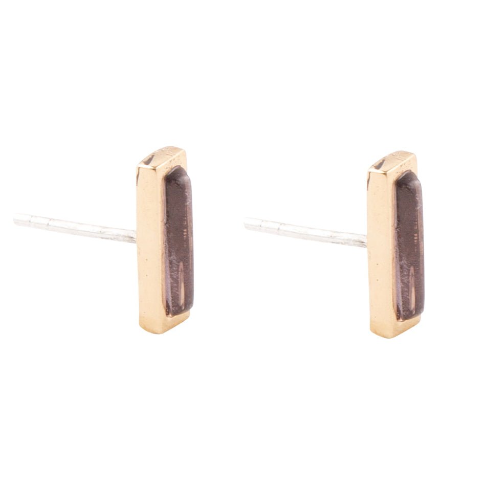 Kurzer linearer Amethyst- und Bronze-Stecker