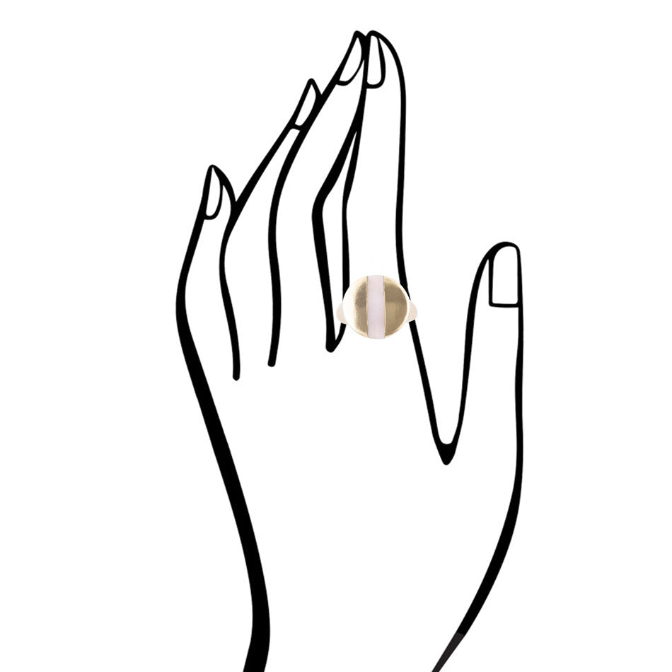 Signetring Pink Opal und Bronze Kreisring