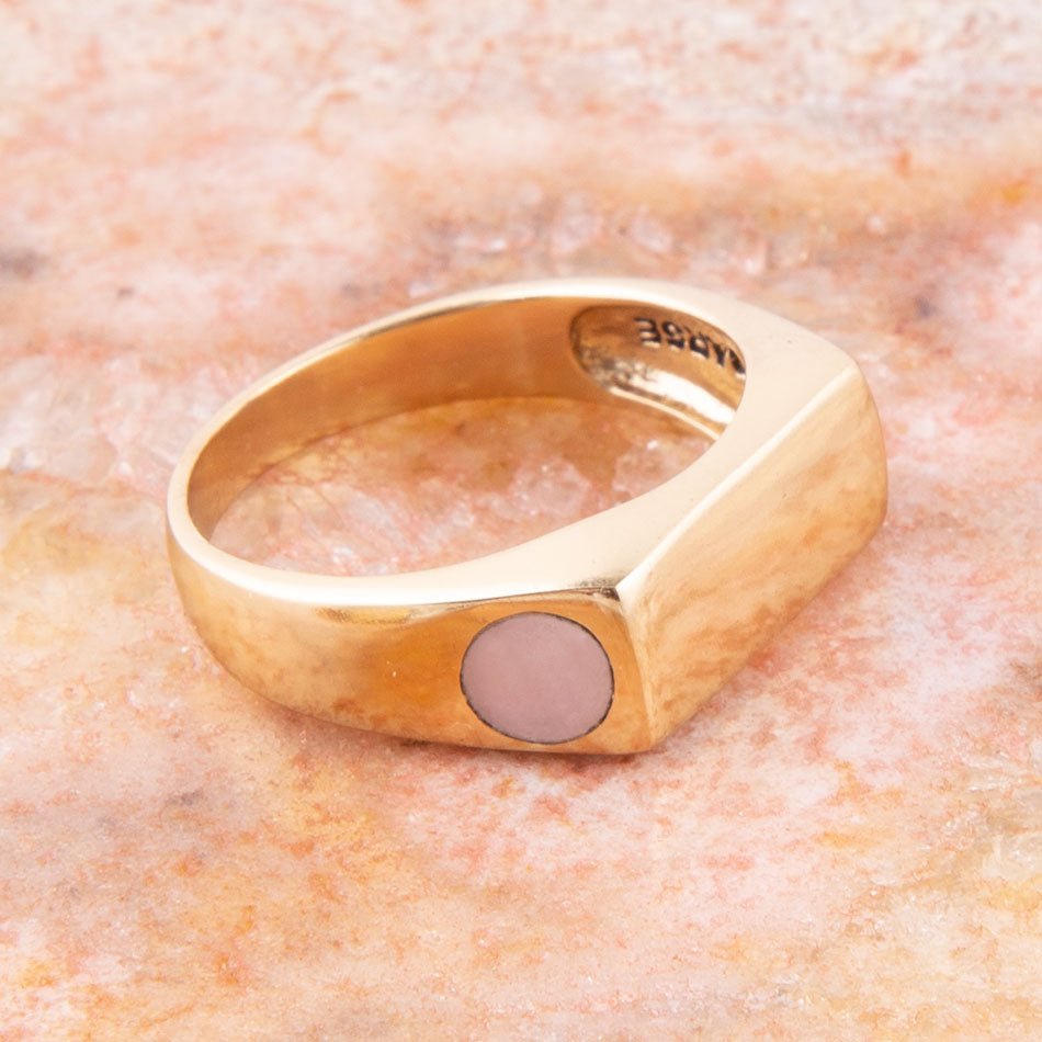 Signetring mit rosa Opal und Bronze In The Hole