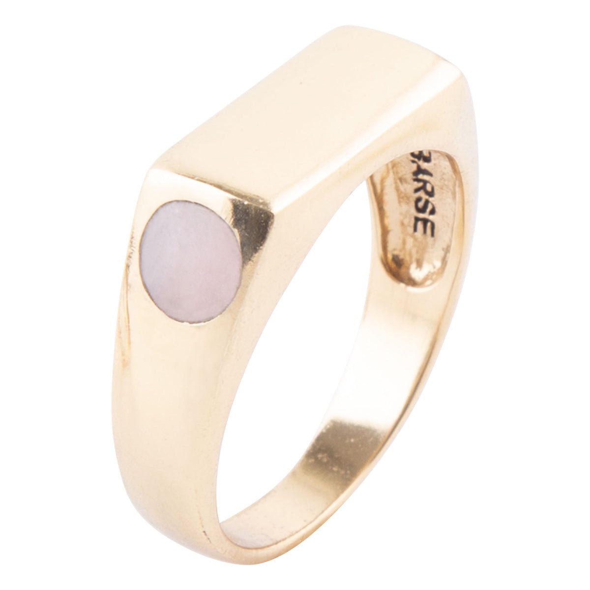 Signetring mit rosa Opal und Bronze In The Hole
