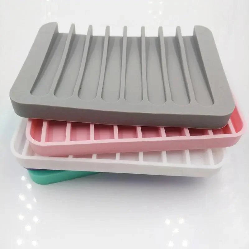 Silicone Soap Holder Flexible Soap Dish Plate Holder Tray Soapbox Container Storage For Bathroom Kitchen Soap Dish for Shower Waterfall Soap Holder Soap Tray Soap Saver Drainer Flexible Silicone for Shower Bathroom Kitchen Counter Top Keep Soap Bars Dry