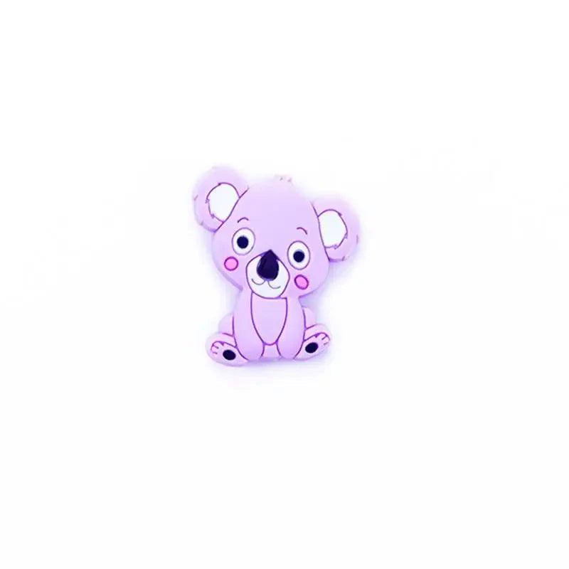 Silicone Teether Animal Koala Baby Teether Pendant Food Grade BPA Free Baby Teething Chew Charms Silicone Beads Toy