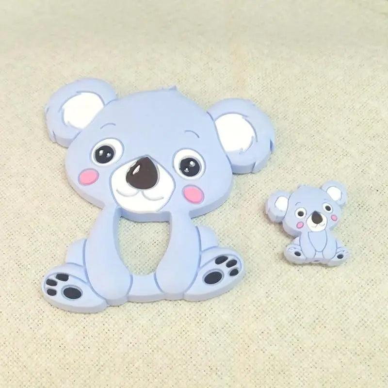 Silicone Teether Animal Koala Baby Teether Pendant Food Grade BPA Free Baby Teething Chew Charms Silicone Beads Toy