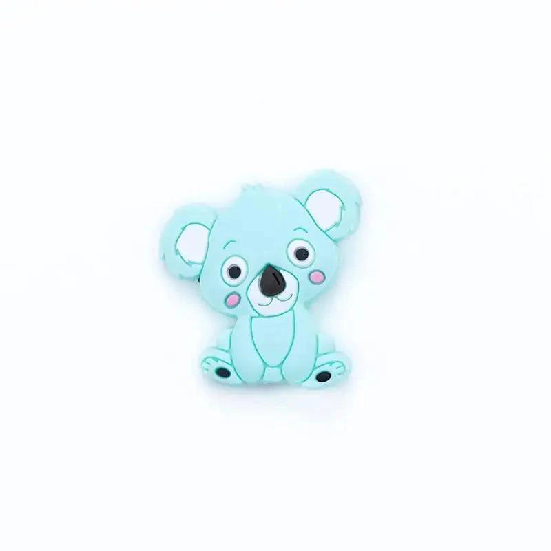 Silicone Teether Animal Koala Baby Teether Pendant Food Grade BPA Free Baby Teething Chew Charms Silicone Beads Toy
