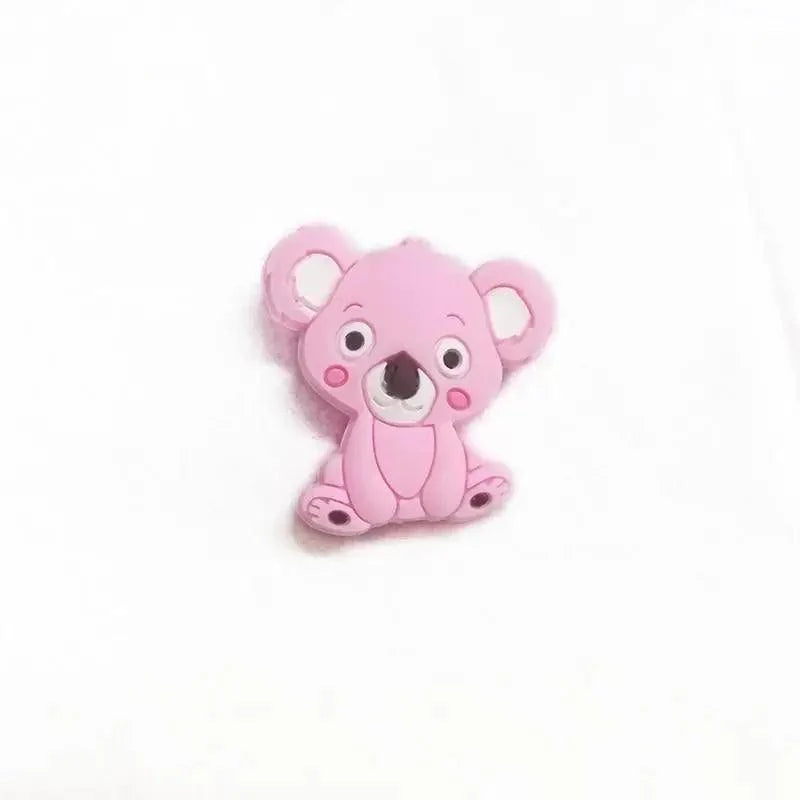 Silicone Teether Animal Koala Baby Teether Pendant Food Grade BPA Free Baby Teething Chew Charms Silicone Beads Toy