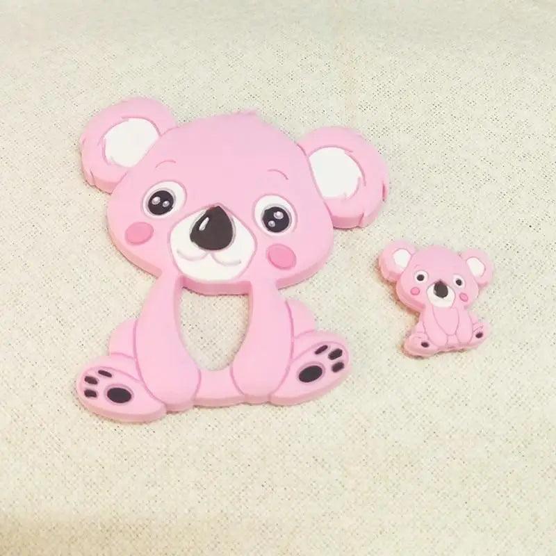 Silicone Teether Animal Koala Baby Teether Pendant Food Grade BPA Free Baby Teething Chew Charms Silicone Beads Toy