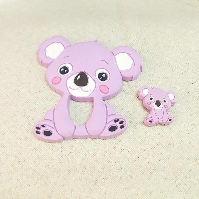 Silicone Teether Animal Koala Baby Teether Pendant Food Grade BPA Free Baby Teething Chew Charms Silicone Beads Toy