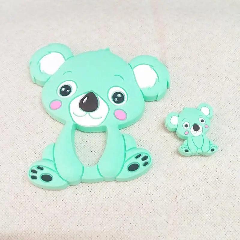 Silicone Teether Animal Koala Baby Teether Pendant Food Grade BPA Free Baby Teething Chew Charms Silicone Beads Toy