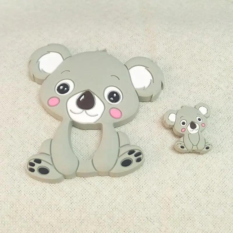 Silicone Teether Animal Koala Baby Teether Pendant Food Grade BPA Free Baby Teething Chew Charms Silicone Beads Toy