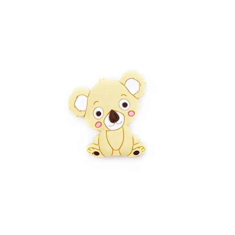 Silicone Teether Animal Koala Baby Teether Pendant Food Grade BPA Free Baby Teething Chew Charms Silicone Beads Toy