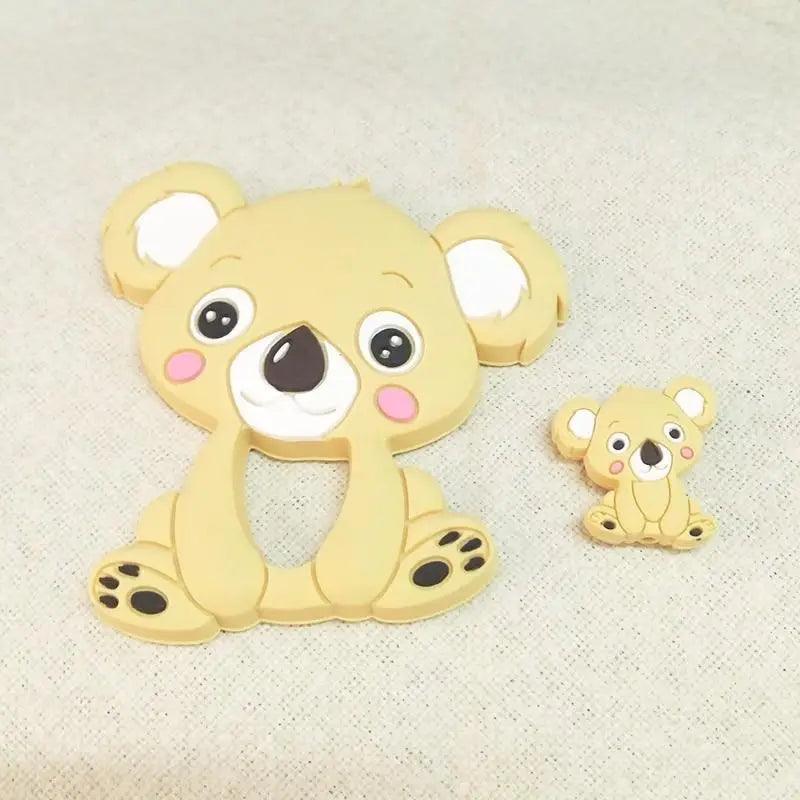 Silicone Teether Animal Koala Baby Teether Pendant Food Grade BPA Free Baby Teething Chew Charms Silicone Beads Toy
