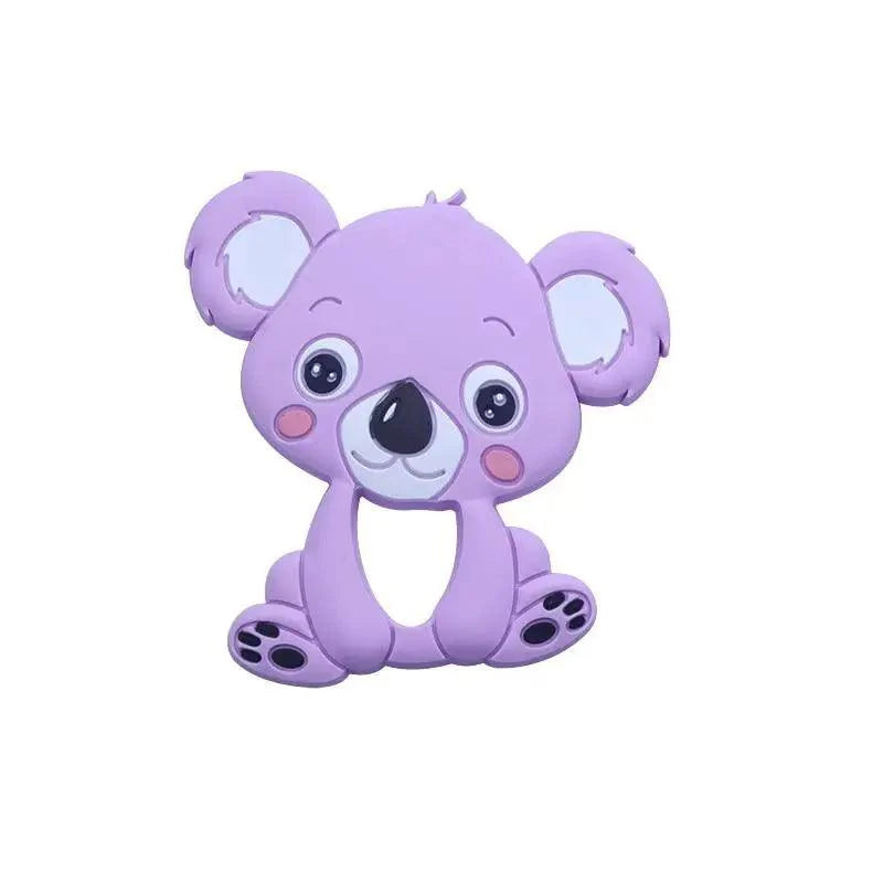 Silicone Teether Animal Koala Baby Teether Pendant Food Grade BPA Free Baby Teething Chew Charms Silicone Beads Toy