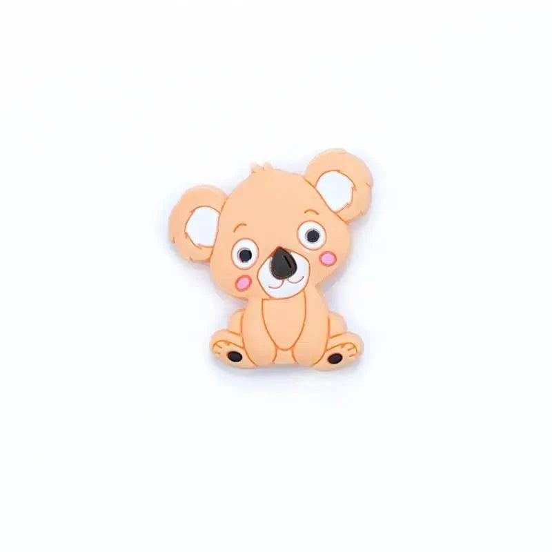 Silicone Teether Animal Koala Baby Teether Pendant Food Grade BPA Free Baby Teething Chew Charms Silicone Beads Toy