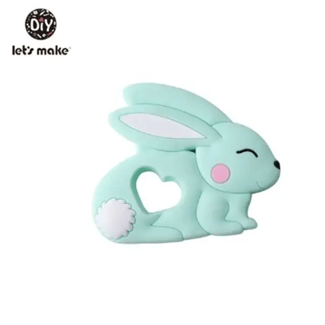 Silicone Teether Rodent Cartoon Animals 1pc Food Grade Silicone Pandents,  Teething Toys For Teeth Tiny Rod Baby Teethers Gift